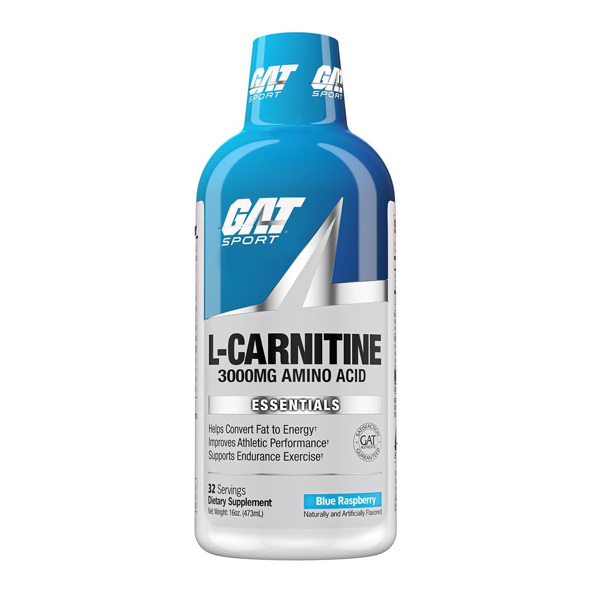 GAT Sport Essentials Liquid L-Carnitine 3000 Blue Raspberry bottle 16 oz