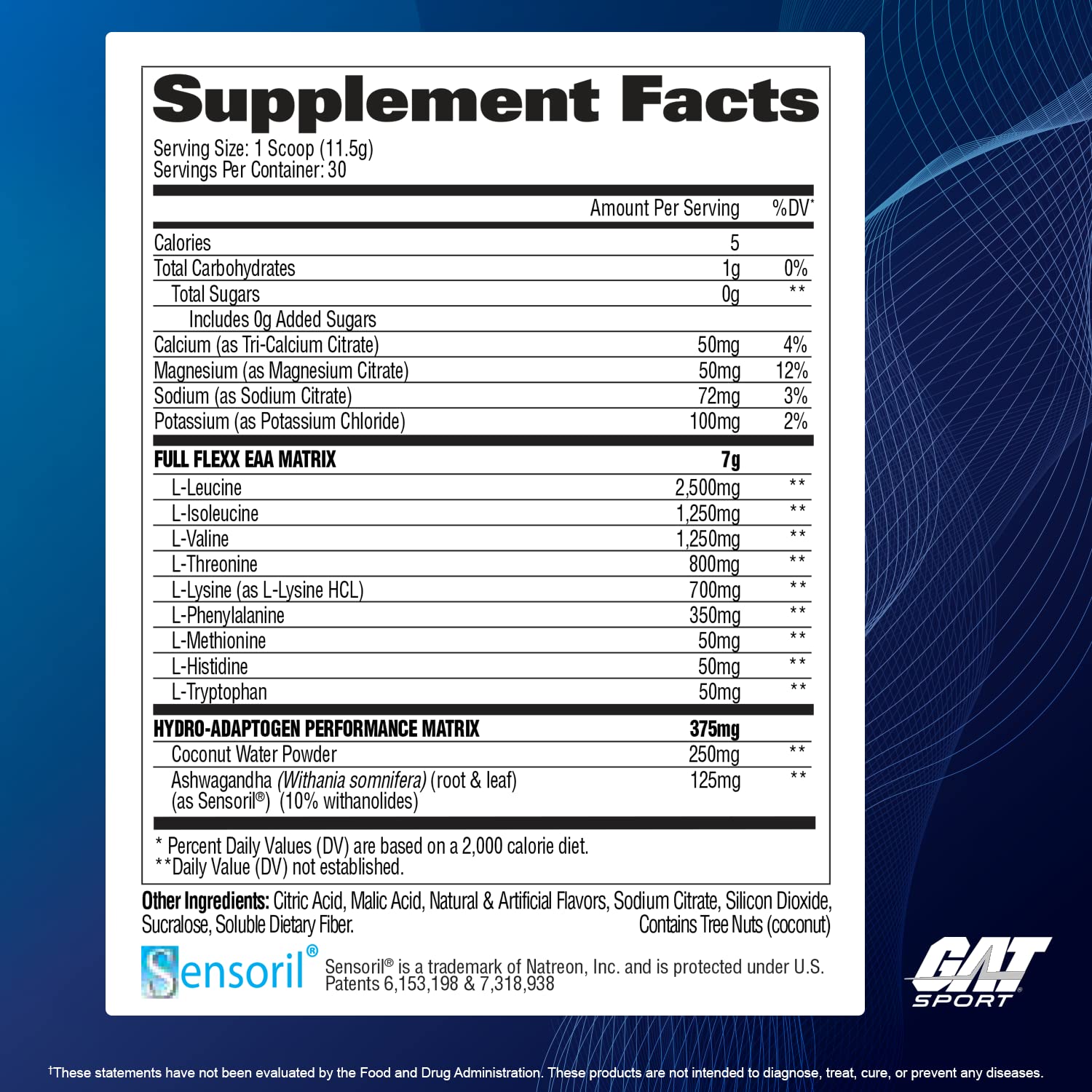 GAT SPORT Flexx EAAs + Hydration trainer bag scene highlights portable workout hydration.