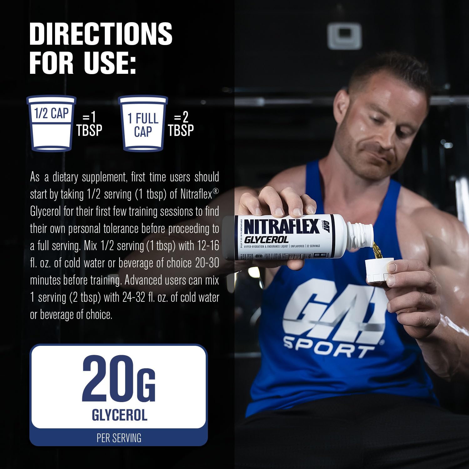 GAT SPORT Nitraflex electrolyte hydration scene conveys sustained fluids for intense workouts.