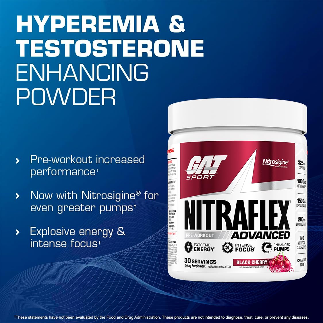 Nitraflex ingredients panel highlighting Nitrosigine and Arginine