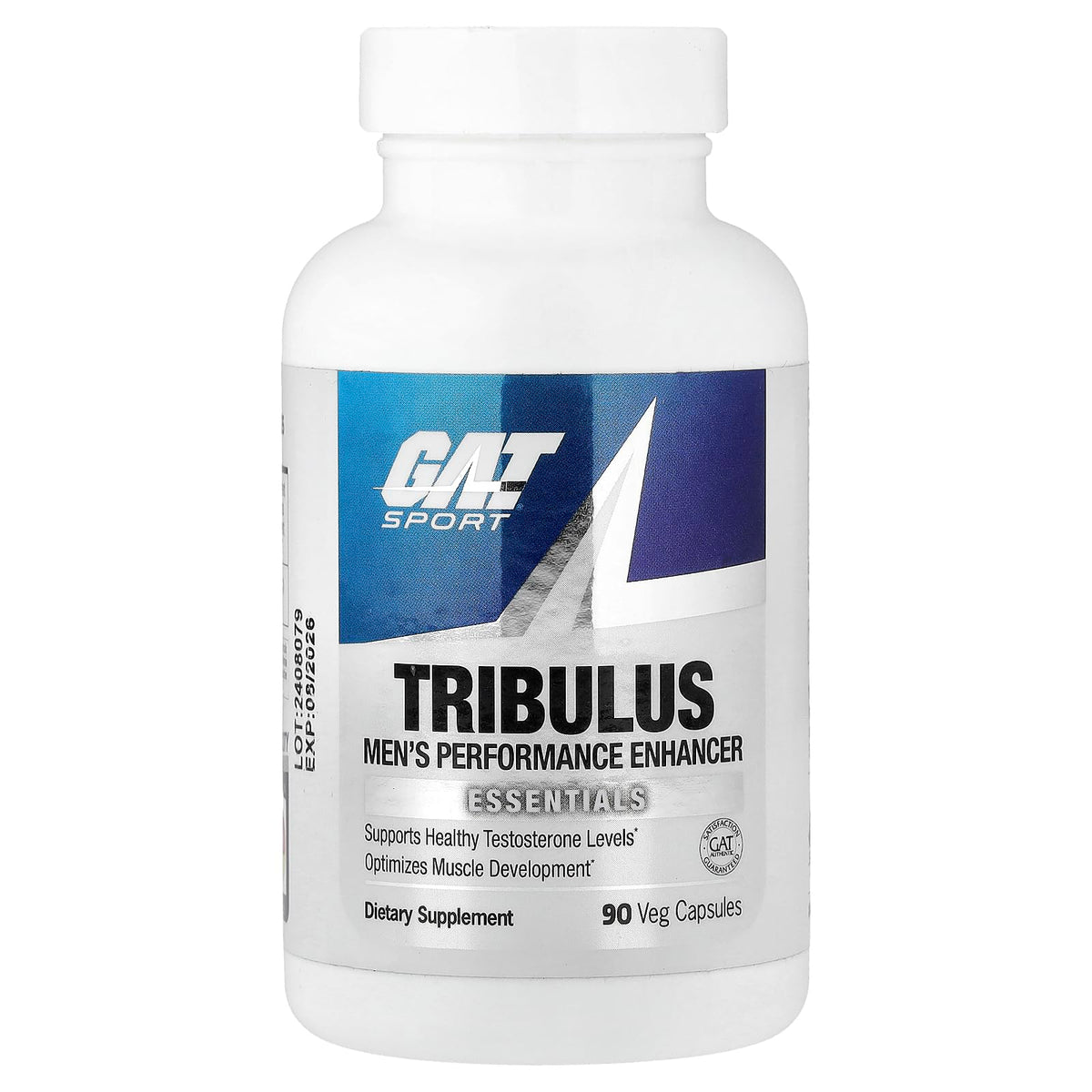 GAT Tribulus Capsules bottle front view, 90 count