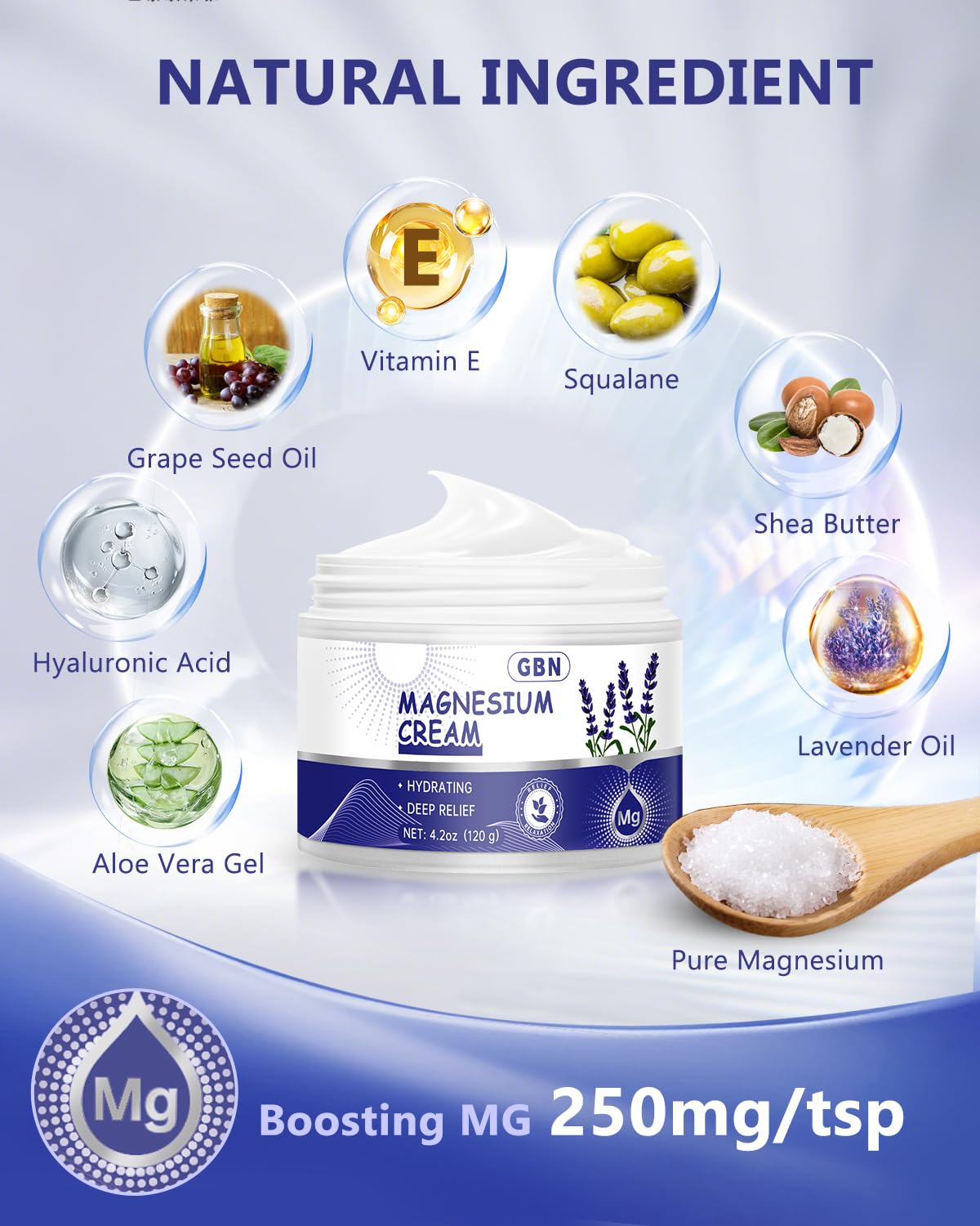 Applying GBN Magnesium Cream for Sleep to leg