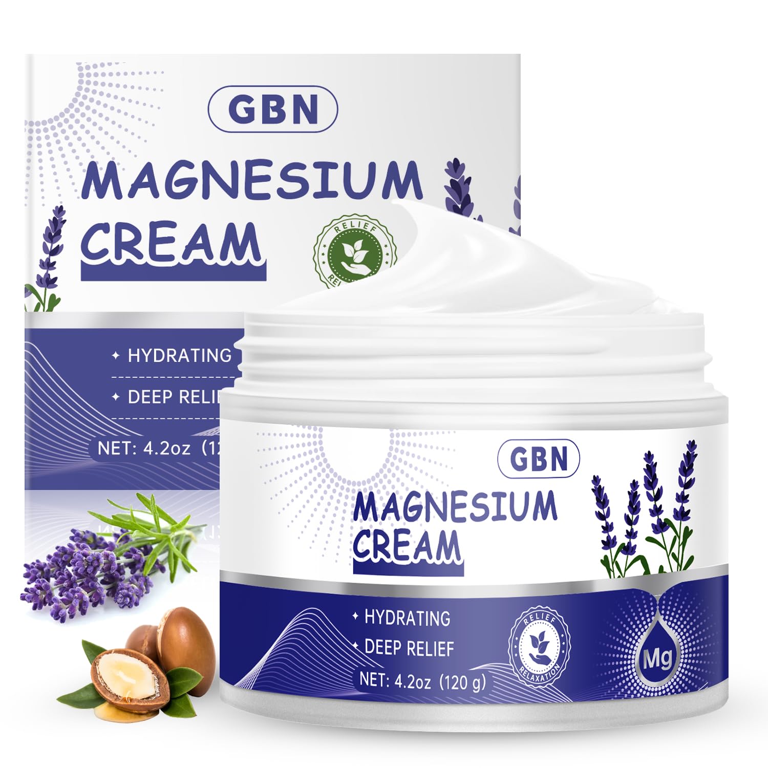 GBN Magnesium Cream for Sleep bottle with lavender