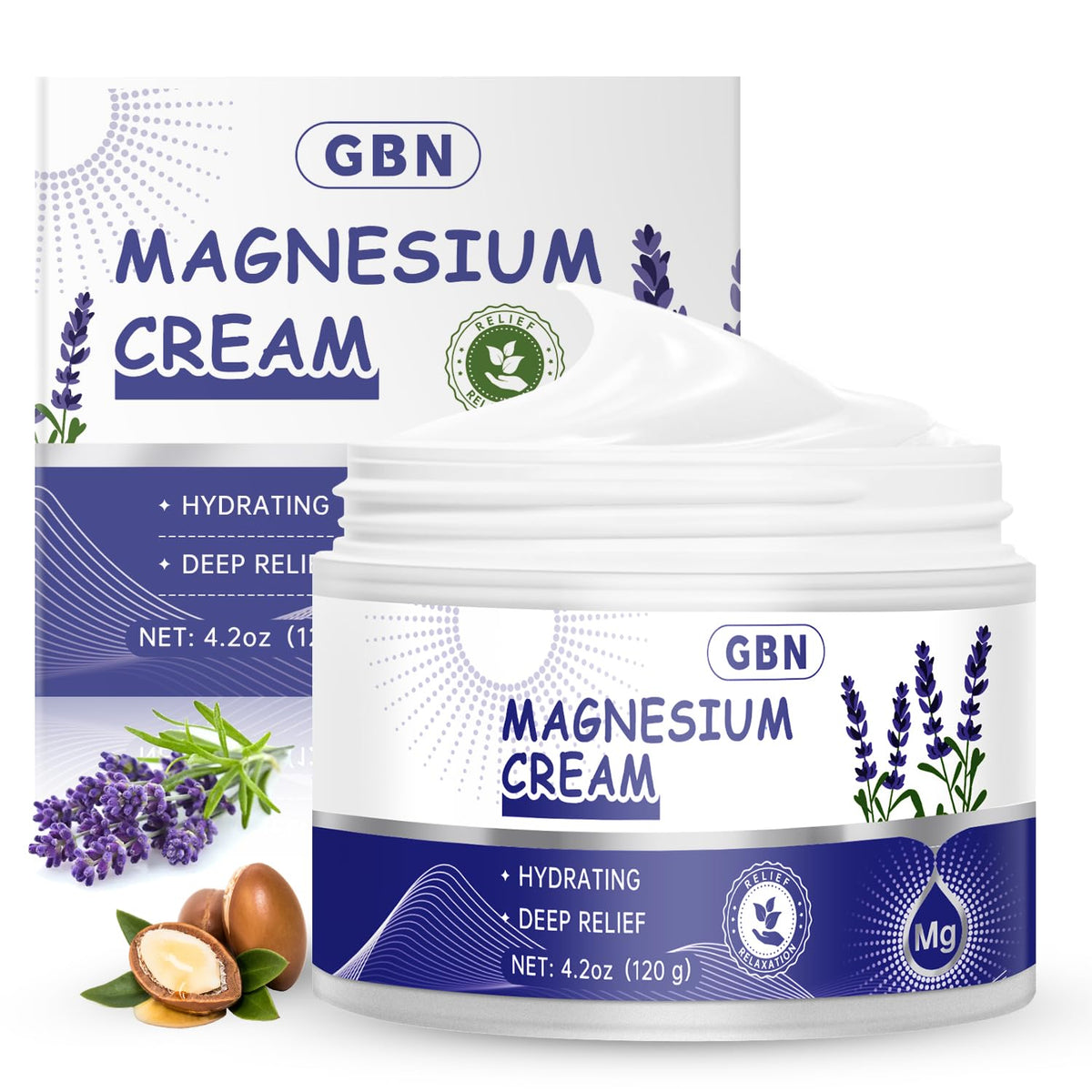 GBN Magnesium Cream for Sleep bottle with lavender