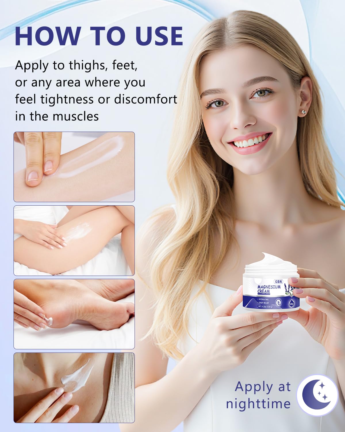 Texture close-up showing fast-absorbing non-greasy cream