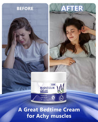 Close-up of ingredients: magnesium, shea butter, grape seed oil