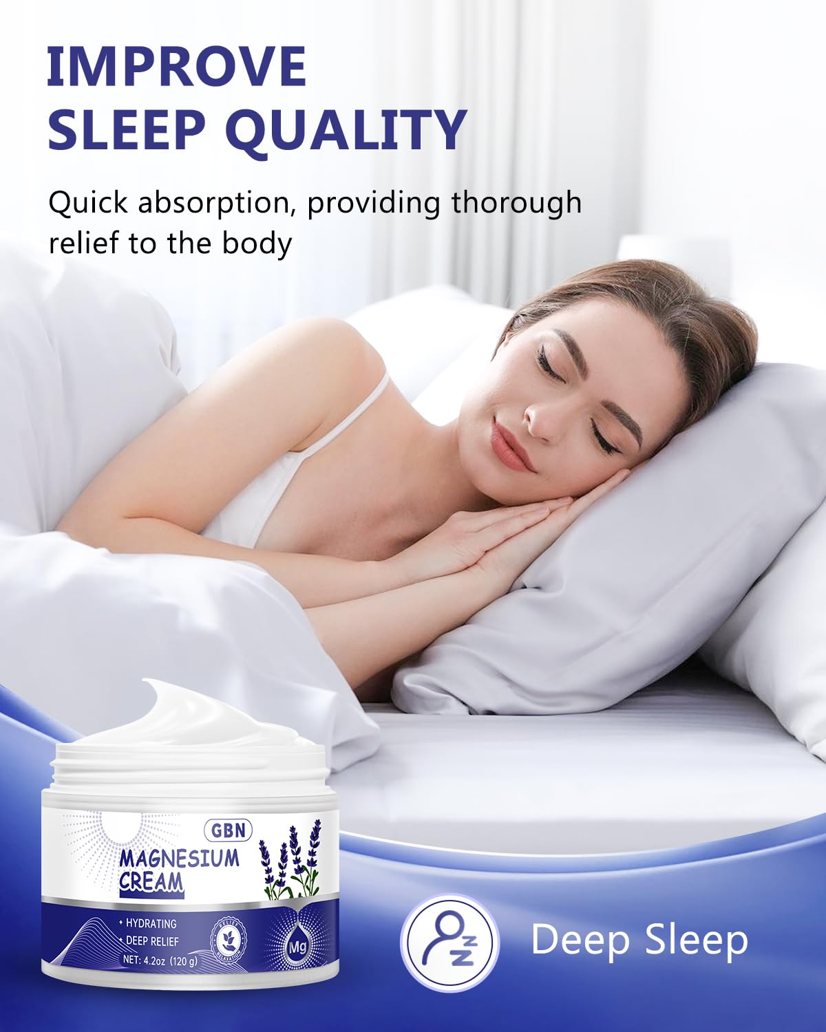 GBN Magnesium Cream for Sleep packaging on a clean surface