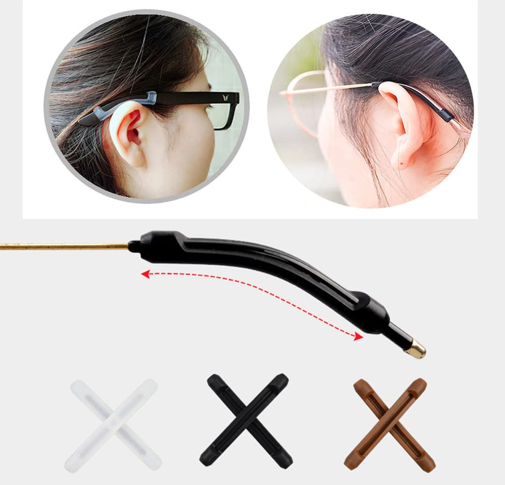 GBSTORE Gray silicone eyeglass ear cushions close-up