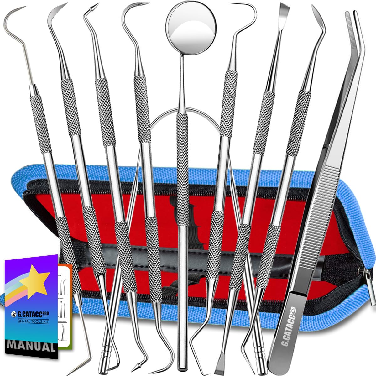 G.CATACC 10 pack dental tools set with protective case
