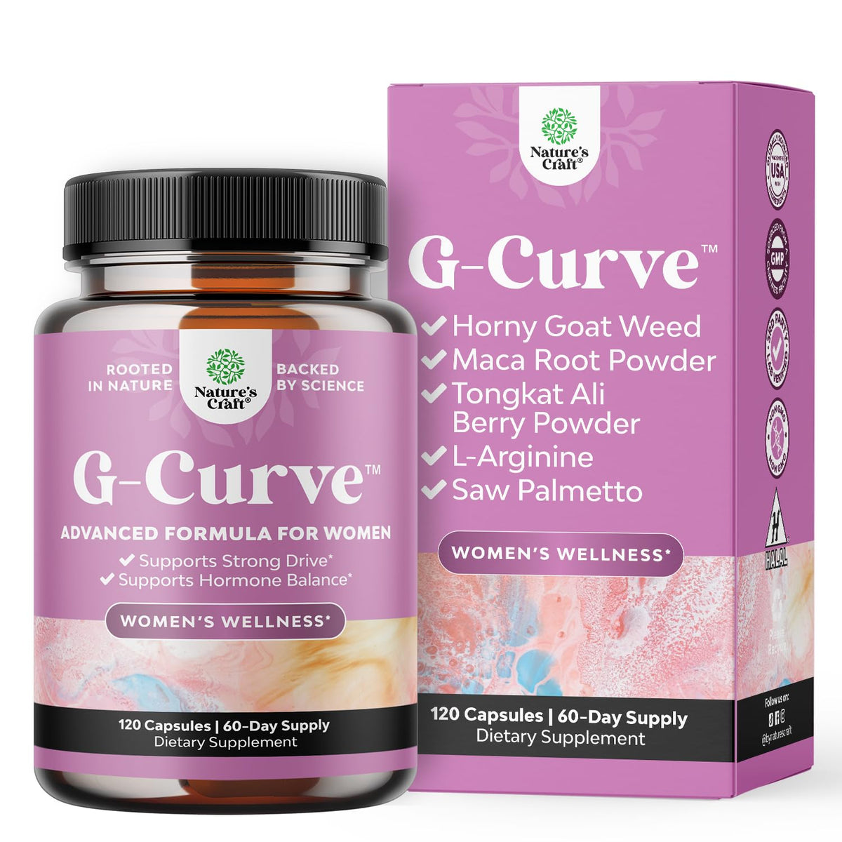 G-Curve Breast and Butt Enhancer Pills bottle front view