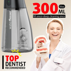 Water stream targeting teeth and braces for cleaning