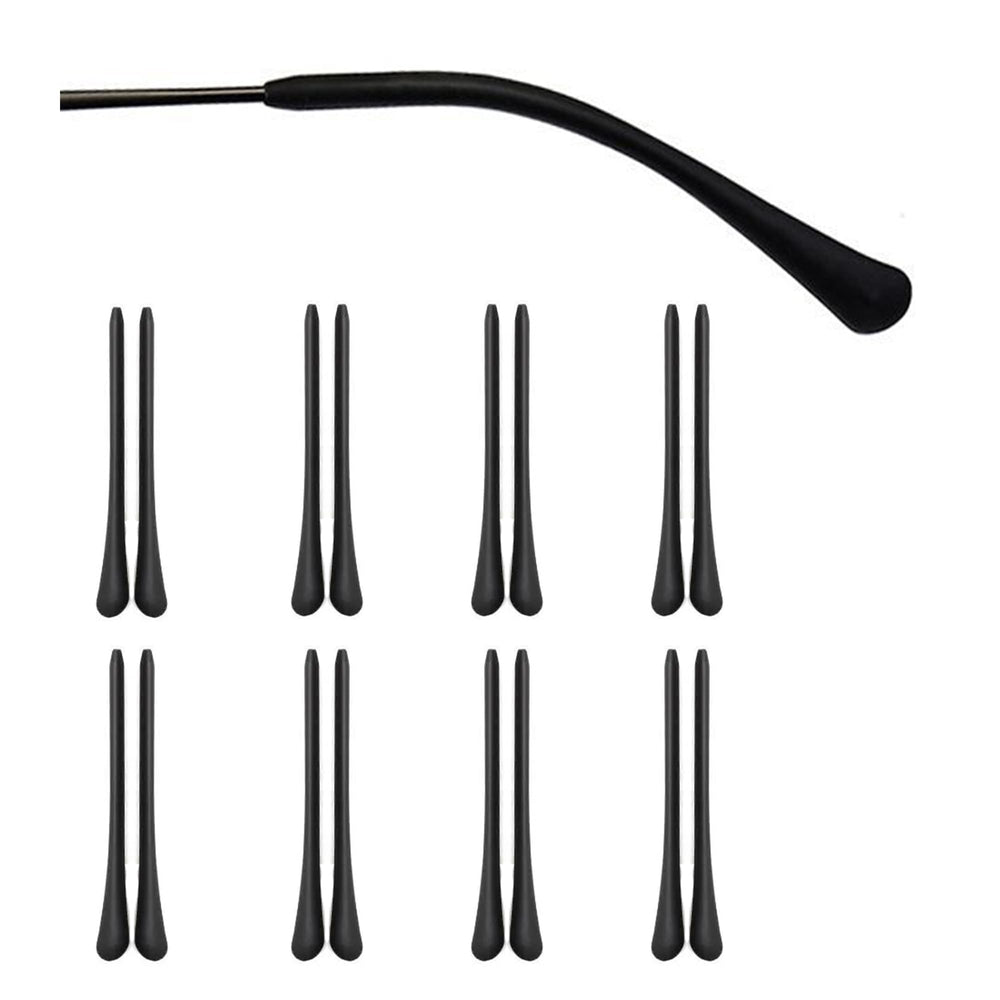 Gdnmpat 8 pairs eyeglass end tips in black, anti-slip silicone