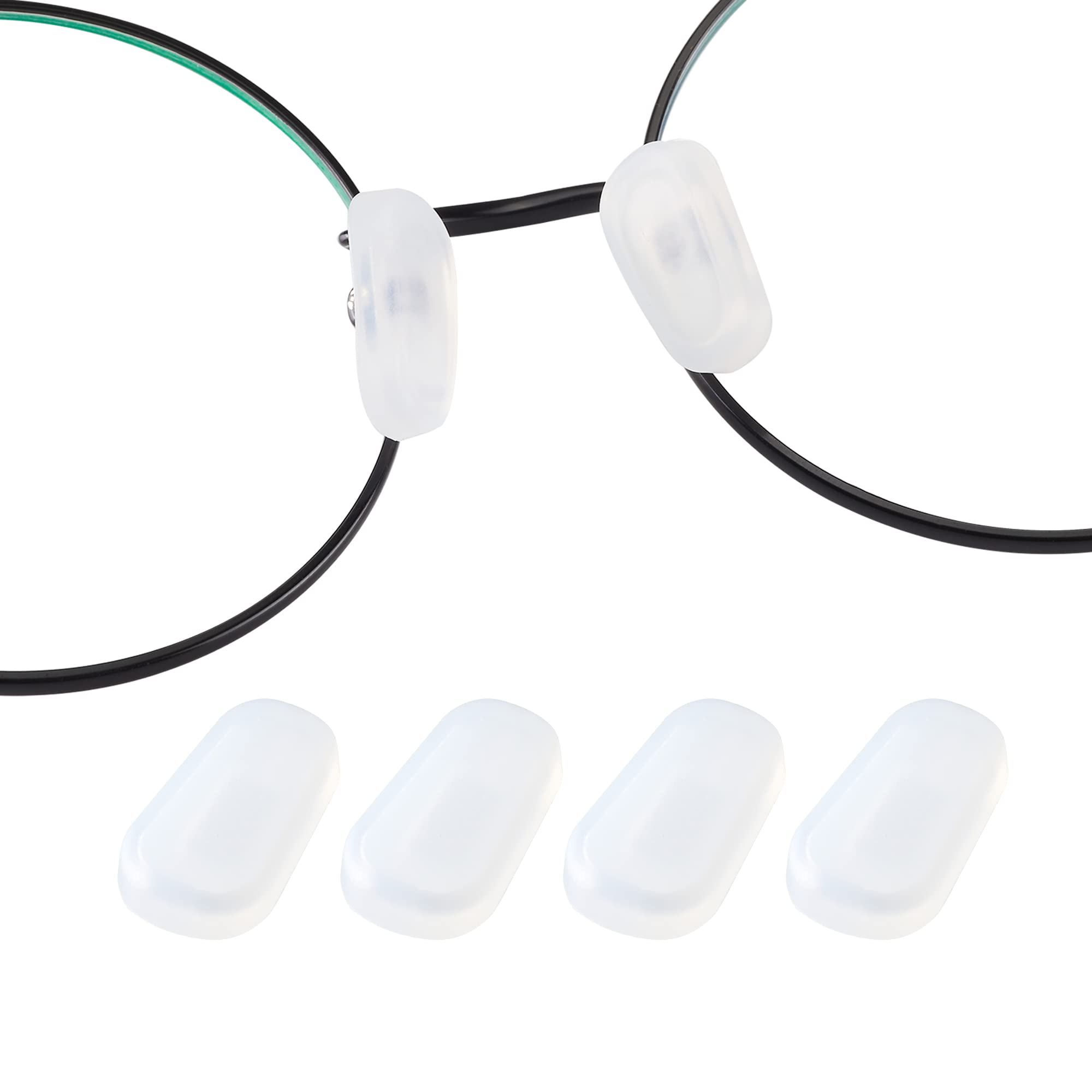 Gdnmpat slip-on silicone nose pads on glasses frame, white color