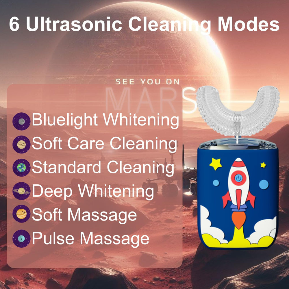 Six sonic cleaning modes tailored for kids' teeth and gums