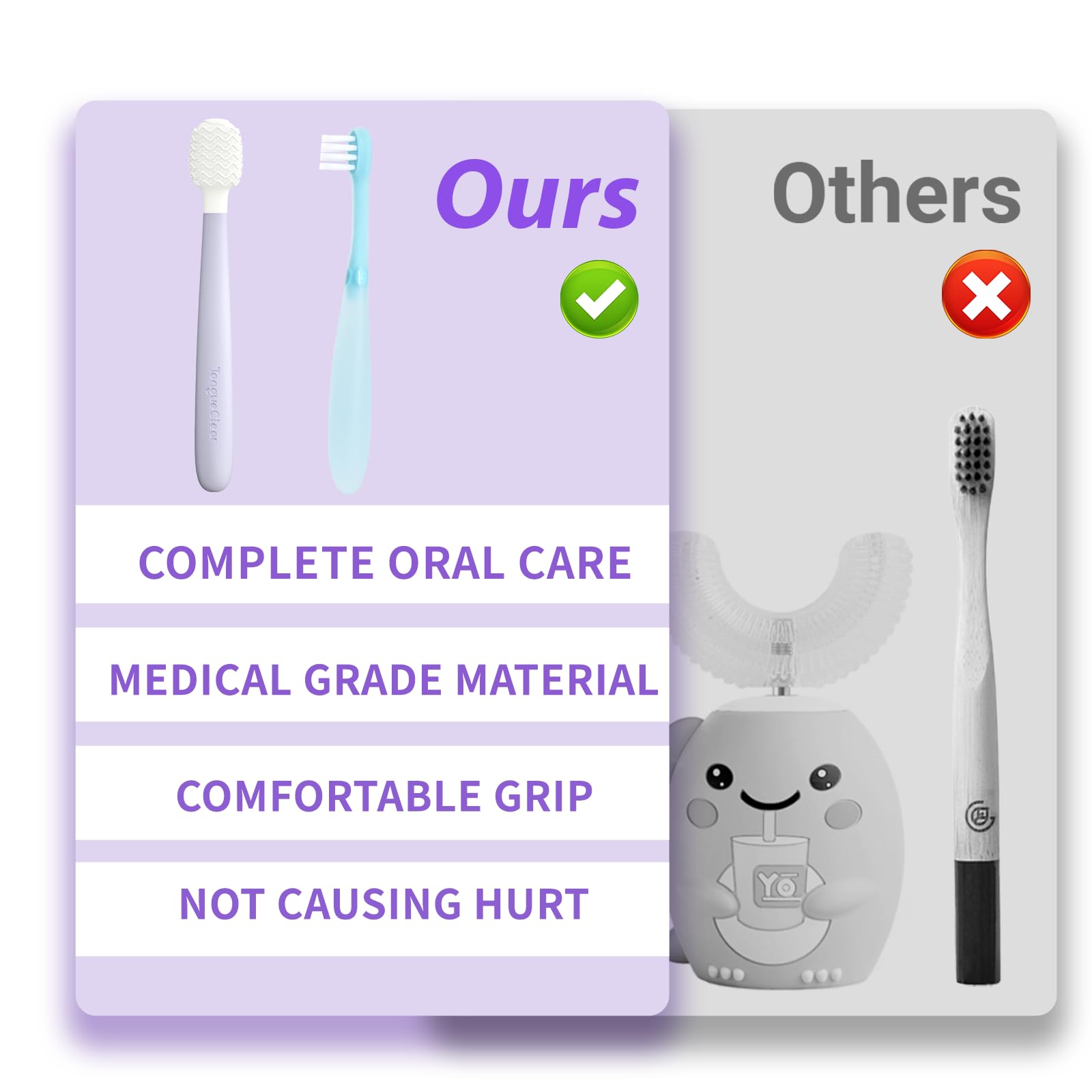 Safe and gentle gel formula label on packaging