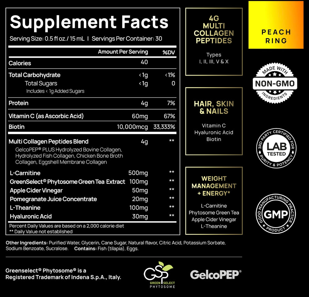 GelcoPEP Plus hydrolyzed bovine collagen peptides illustration
