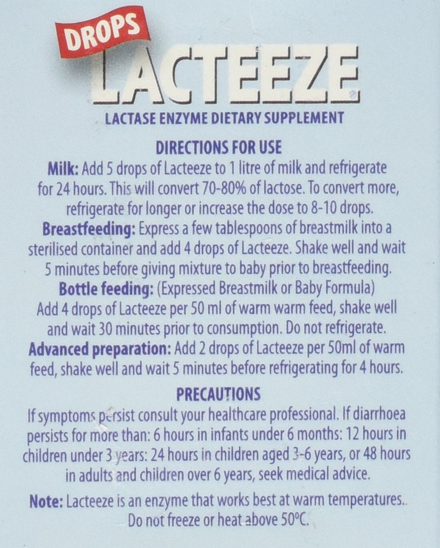 Lactase enzyme drops for lactose digestion usage
