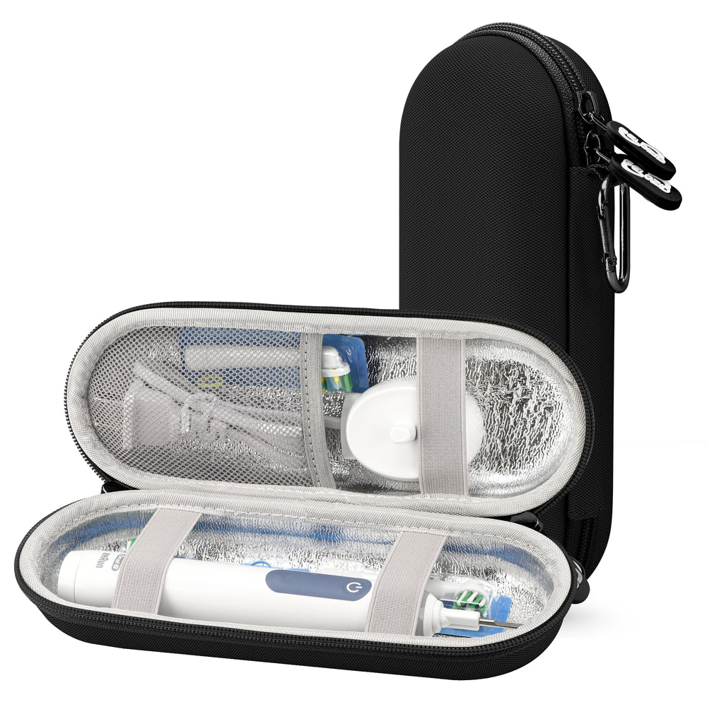 Gelozid black electric toothbrush travel case front view