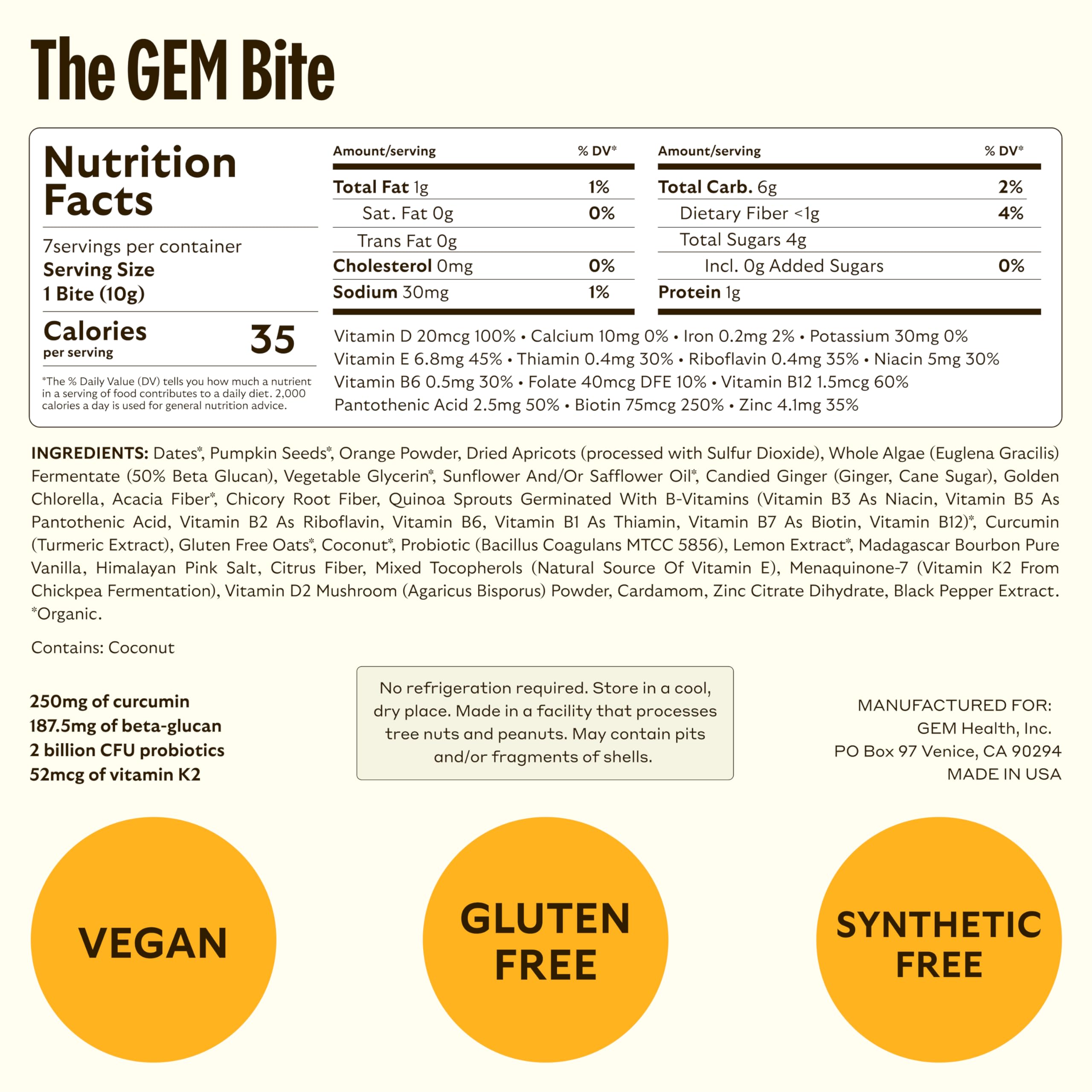 Soy-free GEM Daily nutrition bites