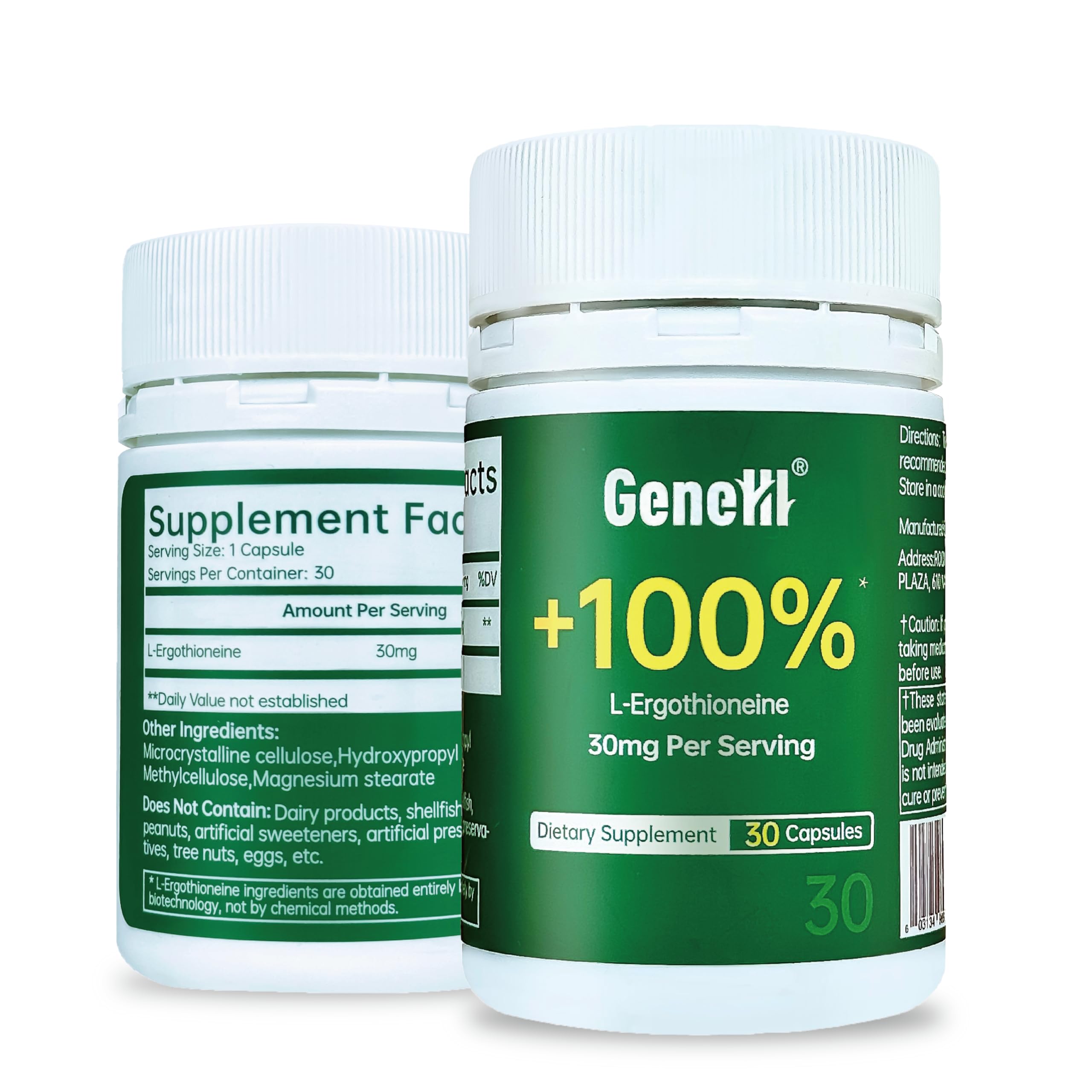 GENEIII Ergothioneine supplement bottle front view