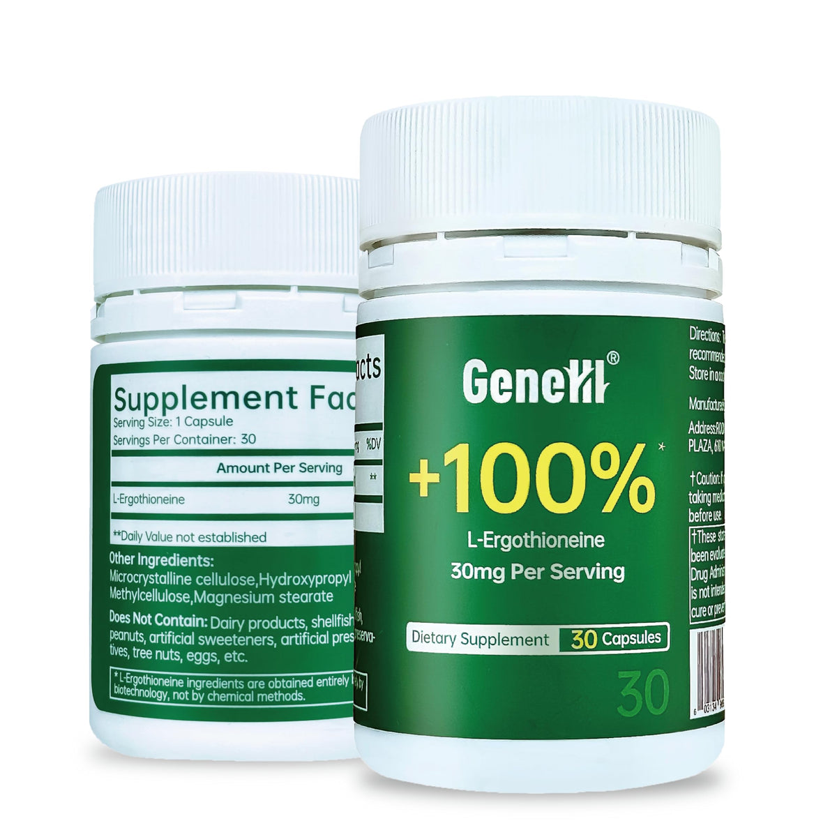 GENEIII Ergothioneine supplement bottle front view