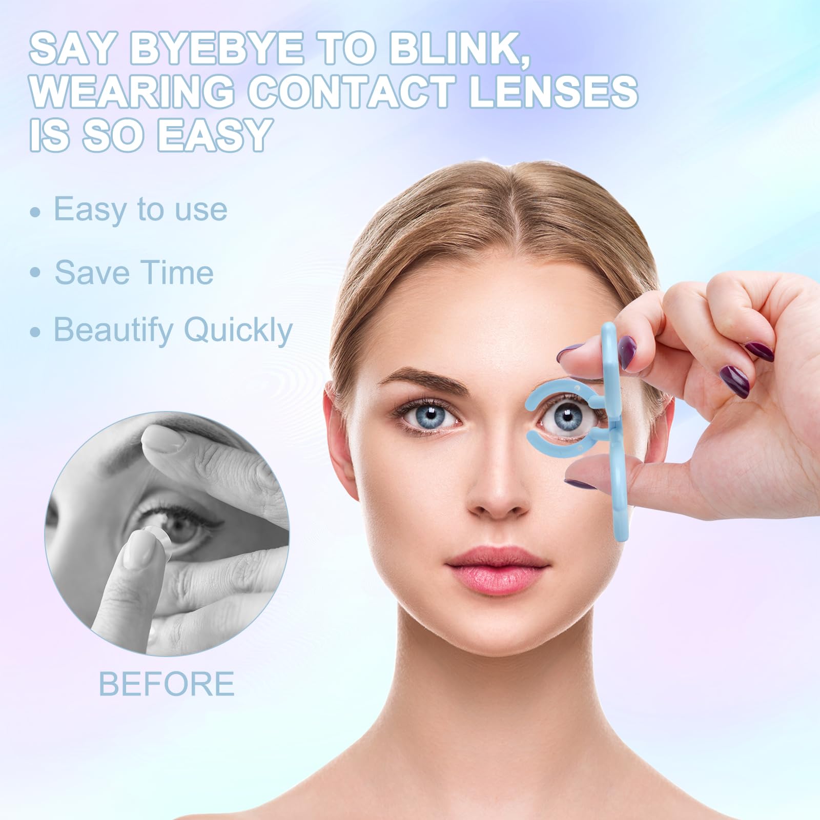 Close-up of applicator tip for precise lens placement