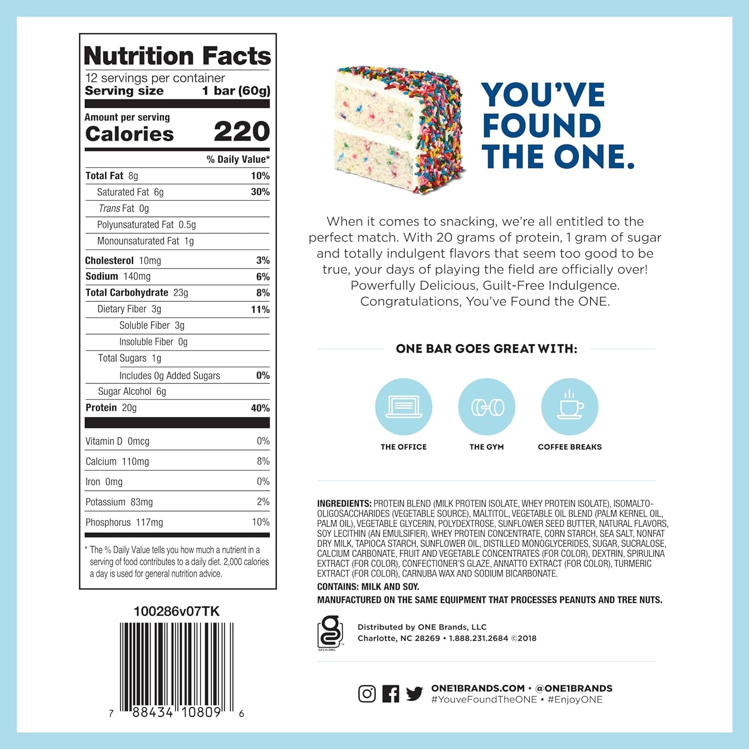 Generic ONE Bars variety flavors collection showing gluten-free options