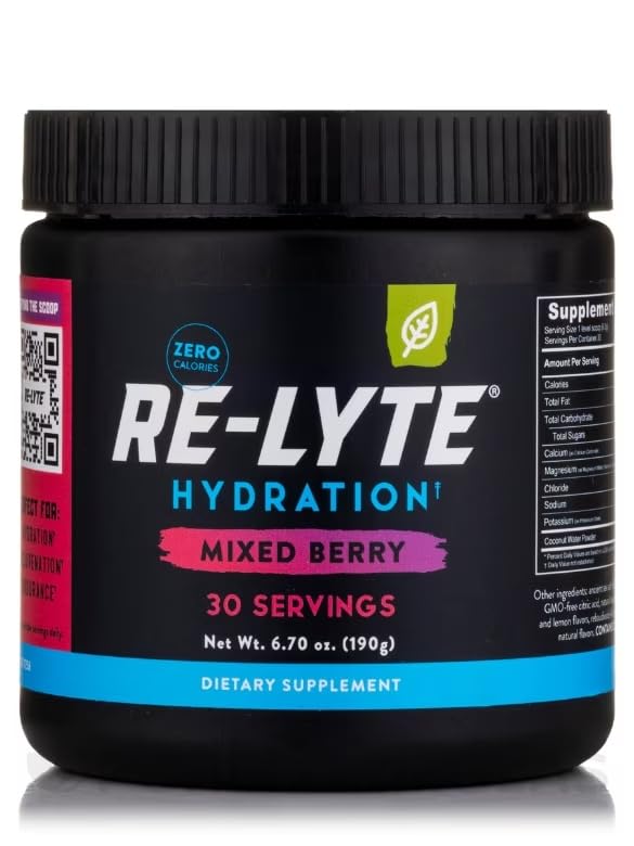 Generic Re-lyte Mixed Berry tub front view for on-the-go hydration
