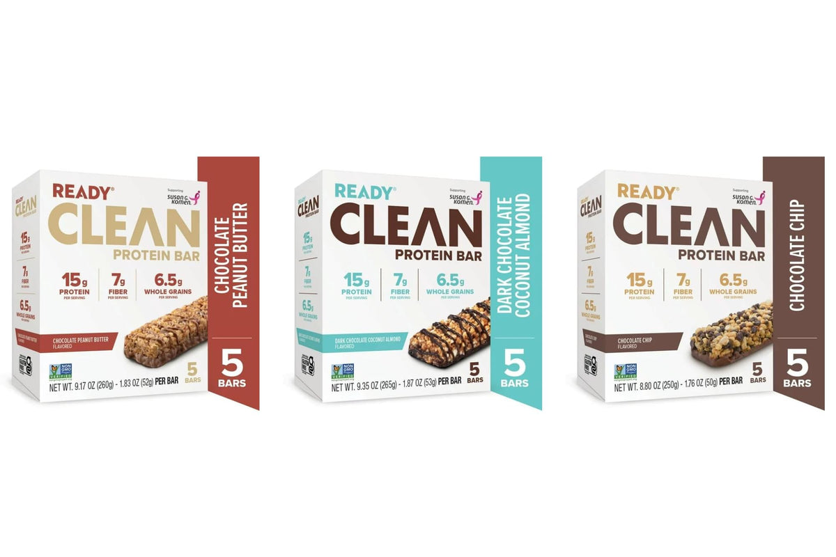 Generic Ready Clean Protein Bars chocolate peanut butter bar provides quick energy on the go.