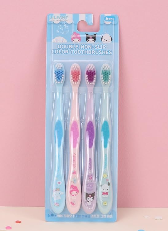 Close-up of comfortable grip on a kids toothbrush with double non-slip handle