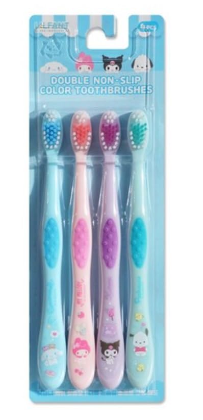 Whole 4-pack of cute character toothbrushes for kids