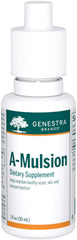 Genestra A-Mulsion Vitamin A Liquid bottle front with citrus flavor