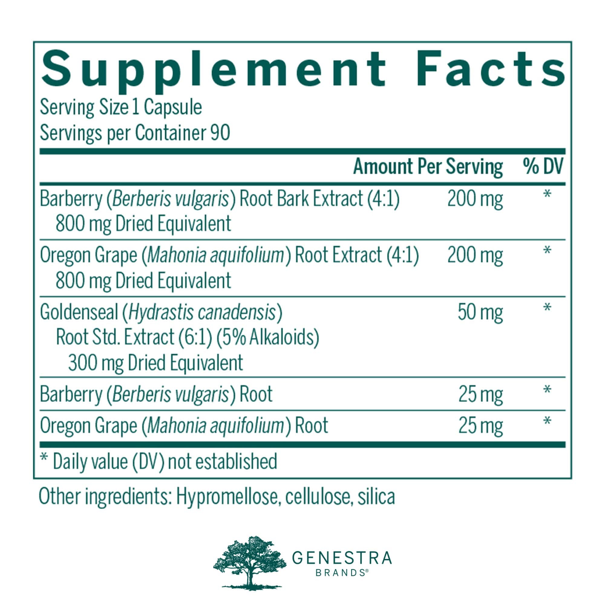 Genestra Berberis Formula bottle front label close-up