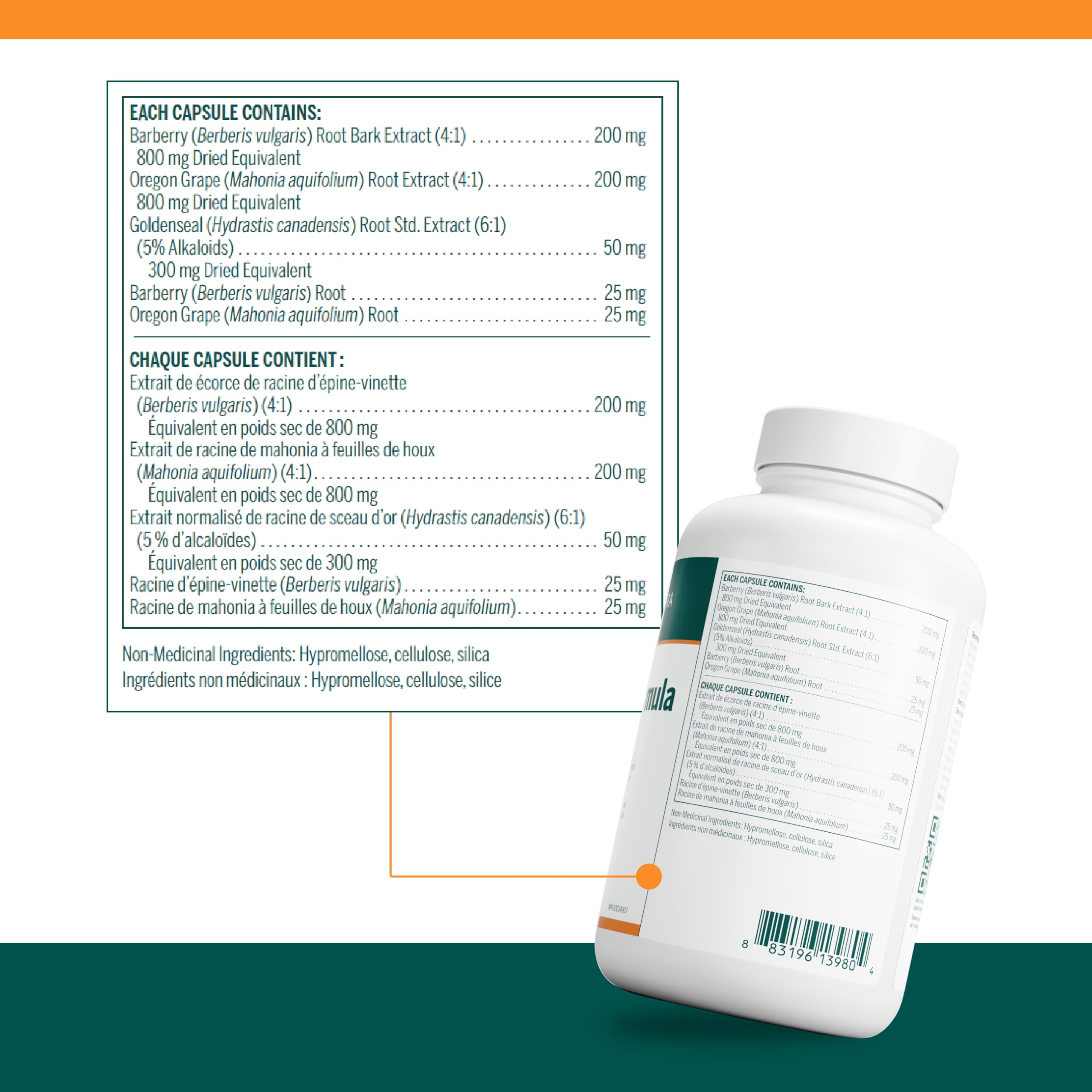 Key ingredients: Barberry, Goldenseal and Oregon Grape