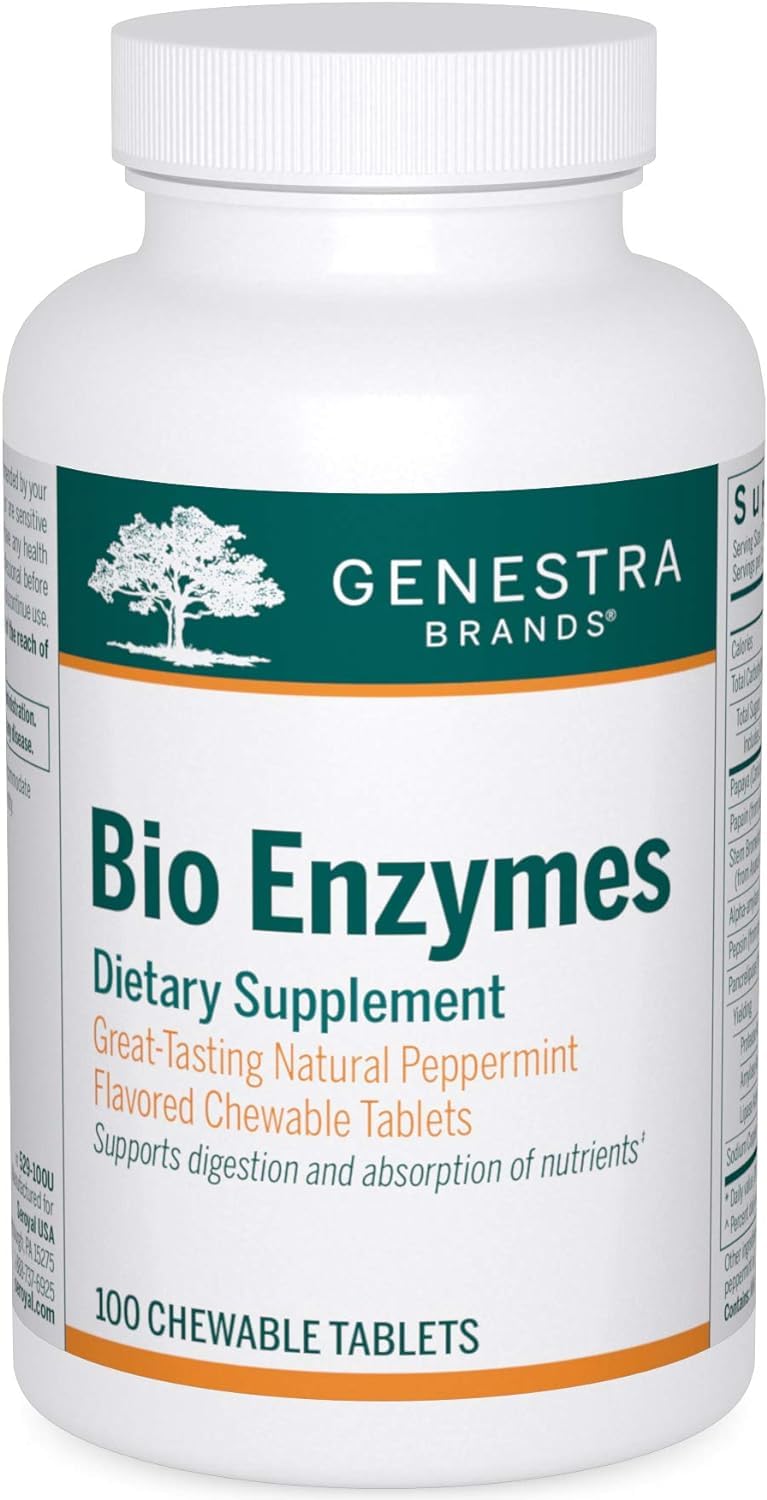 100 chewable tablets box of Genestra Bio Enzymes