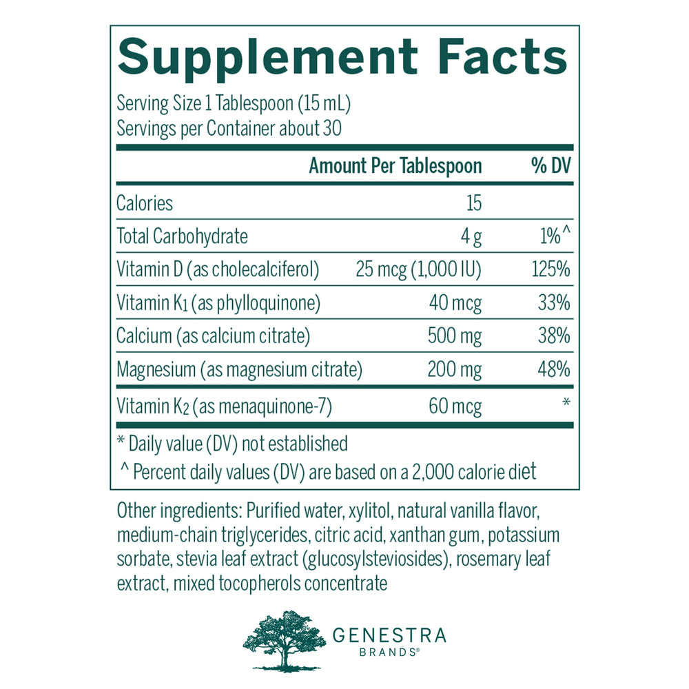 Genestra Cal Mag Vanilla Liquid bottle with label