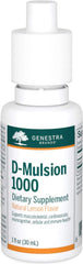Dispensed Genestra D-Mulsion 1000 IU lemon drops on a spoon