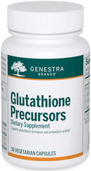 Genestra Glutathione Precursors bottle and capsules on white background