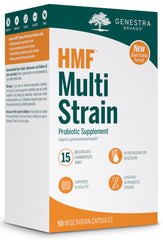Genestra HMF Multi Strain probiotic bottle with 50 vegetarian capsules