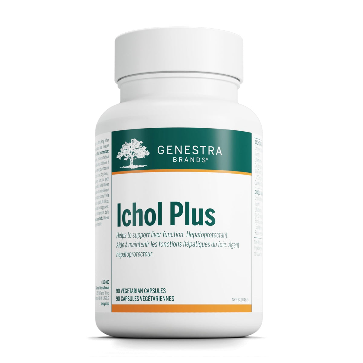 Front view of Genestra Ichol Plus bottle with 90 capsules