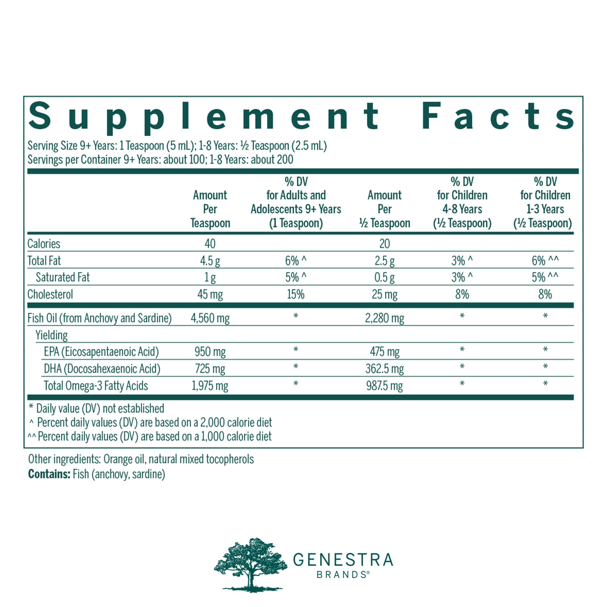 Close-up of Genestra Super EFA Liquid bottle label