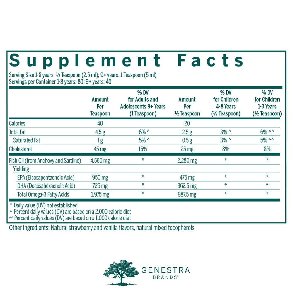 Genestra Super EFA Liquid bottle side view