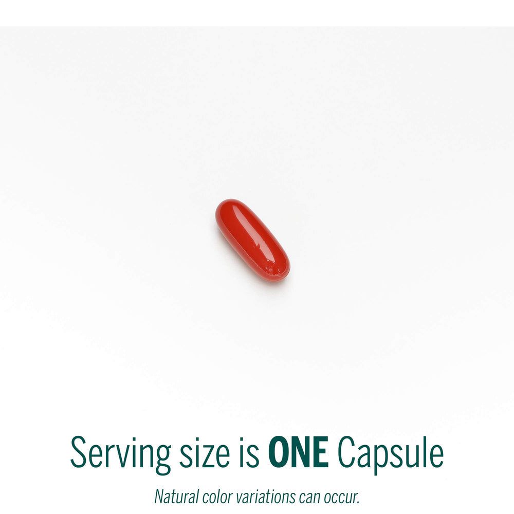 Close-up of Genestra Ubiquinol 100mg softgel capsules