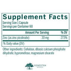Genestra Zinc Picolinate Formula capsules close-up