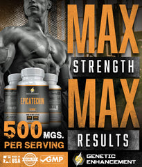 Genetic Enhancement Epicatechin bottle side label details 500mg 60 servings and 1000mg 30 servings