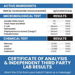 Genex Formulas NMN powder 100 g jar - back view