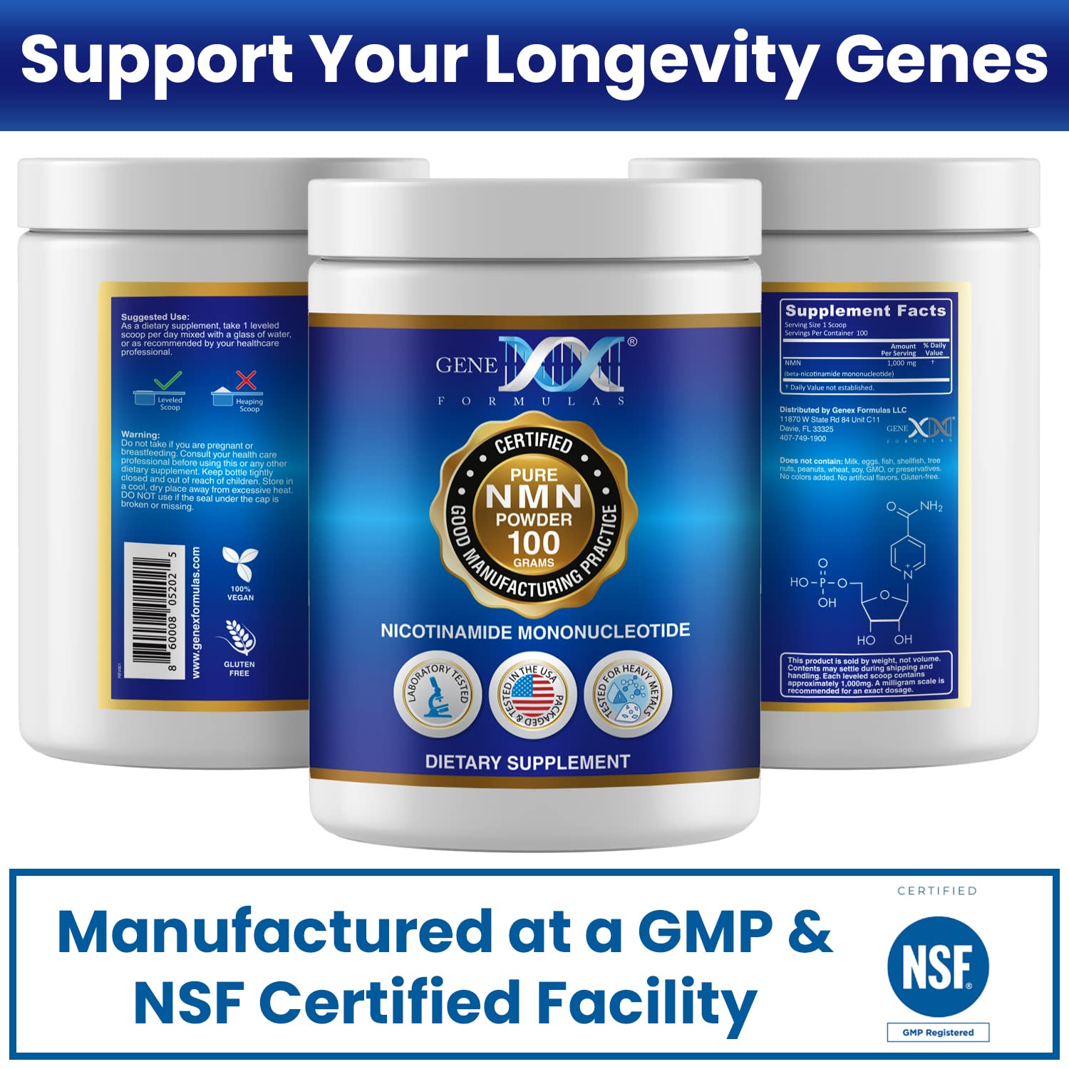 Genex NMN powder 100 g ingredients list