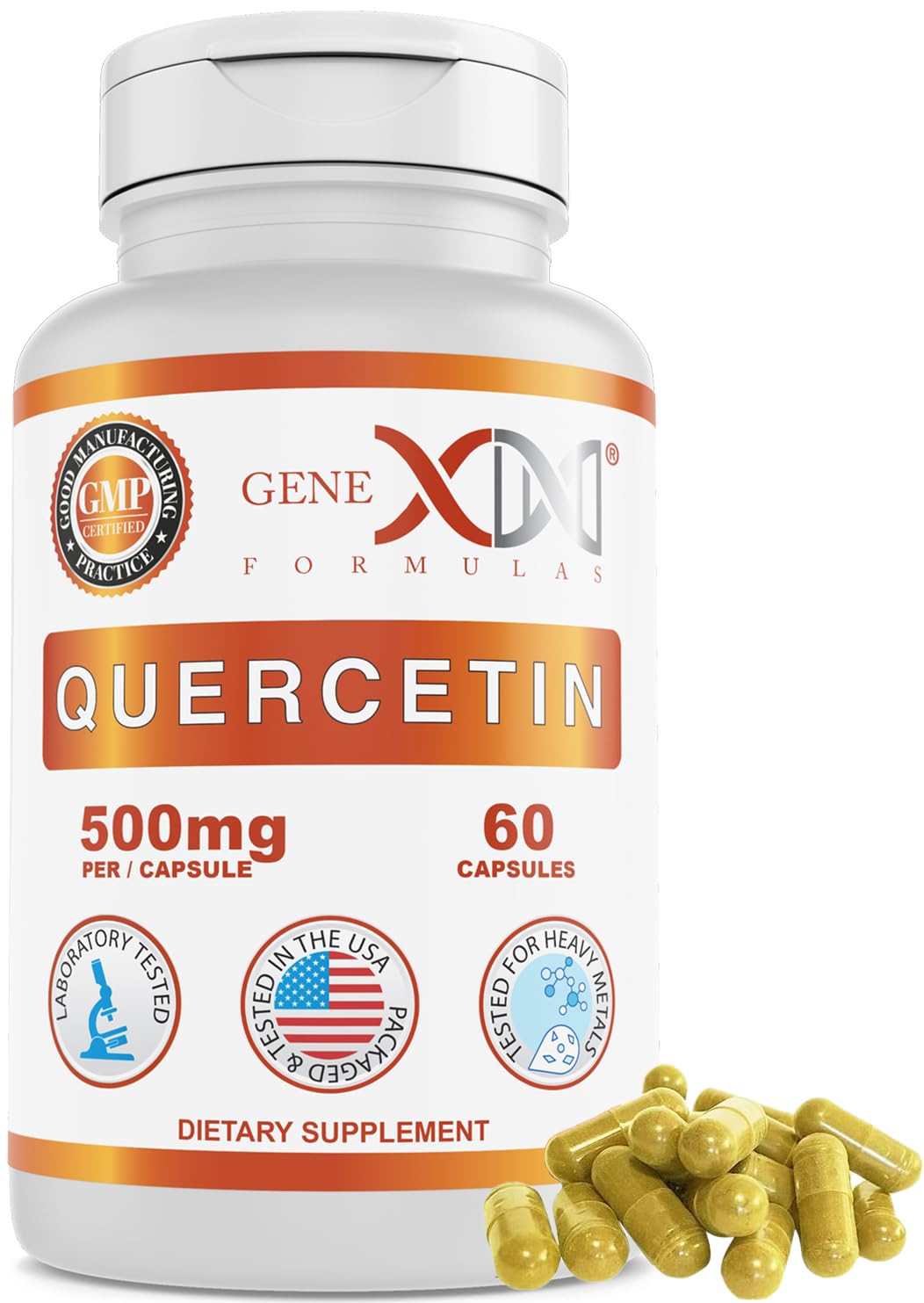 Genex Quercetin 500mg bottle with 60 capsules
