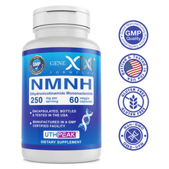 Genex NMNH bottle close-up showing 60 capsules