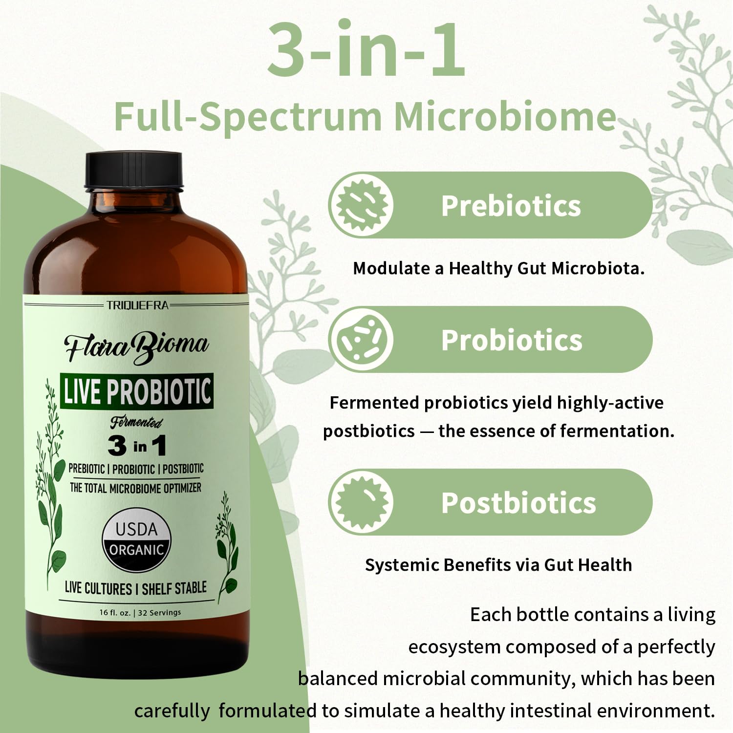 Graphic illustrating prebiotics and postbiotics benefits